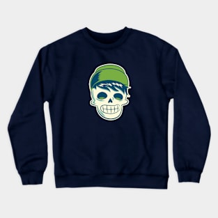 Hipster Skeleton with Beanie Crewneck Sweatshirt